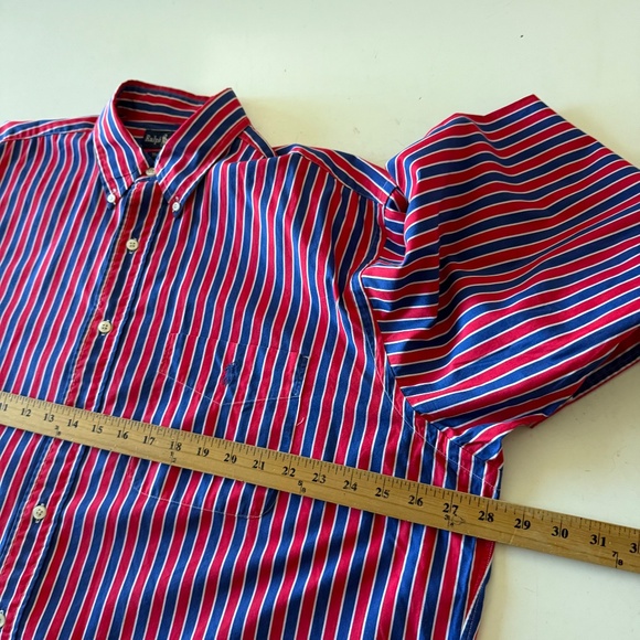 Ralph Lauren The Big Shirt VTG 90s Patriotic Striped Button Down Shirt Men LARGE - Picture 6 of 8